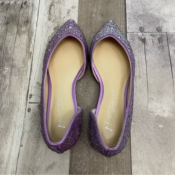 Betsey Johnson Remy Flat Pointed Toe Embellished Size 6 1/2 M Purple - Picture 6 of 12